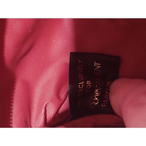 YSL Parfums Yves Saint Laurent Red Satin Double Zip Travel Cosmetic Makeup Bag - Picture 6 of 8